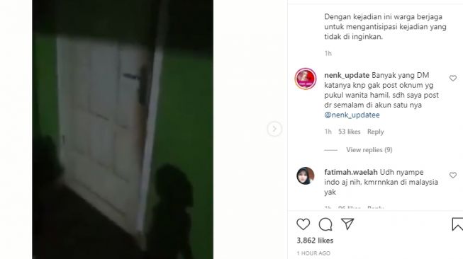 Viral video teror ketuk pintu rumah di Malang. (Instagram/nenk_update)