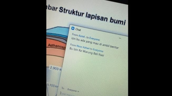 Alasan nyeleneh siswa saat ingin keluar kelas online (Twitter/csy96kr)