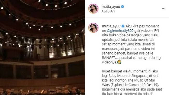 Kenangan Mutia Ayu dan Glenn Fredly (Instagram)