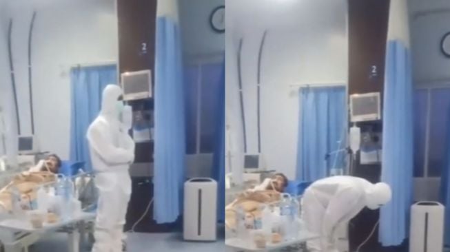 Bikin Nangis, Viral Video Nakes Jadi Imam Salat Pasien COVID-19 Pakai APD