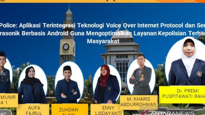 Mahasiswa lintas fakultas Universitas Brawjaya yang membuat rancangan "MyPolice" yang berfungsi untuk memonitor kecelakaan hingga pembuatan Surat Keterangan Catatan Kepolisian (SKCK). (ANTARA/HO/UNIVERSITAS BRAWIJAYA/End)