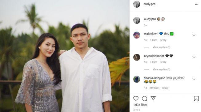 Potret Audy Pratama dan Rachel Theresia. [Instagram/audy.pra]