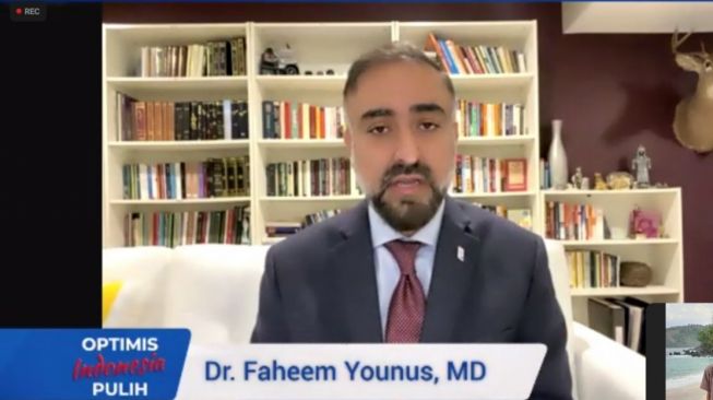Pakar kesehatan dari Amerika Serikat, Dokter Faheem Younus. (Bidik layar/Yaumal)