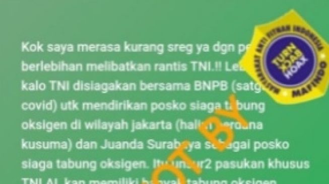 CEK FAKTA: Benarkah Tabung Selam Bisa Dipakai sebagai Pengganti Tabung Oksigen Medis?