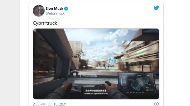 Tesla Cybertruck, hadir di trailer Game for Peace di China [Twitter: @elonmusk].
