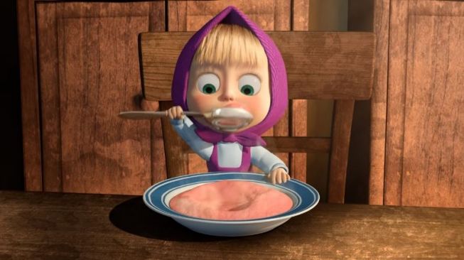 Viral Bubur Pink Masha and the Bear Dijual di E-Commerce, Ternyata Begini Isinya