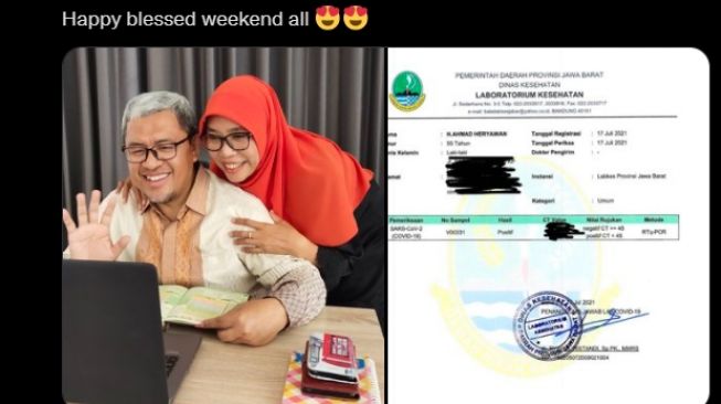 Anggota DPR Netty Prasetiani saat mengabarkan suaminya, eks Gubernur Jabar Aher positif Covid-19. (Twitter)