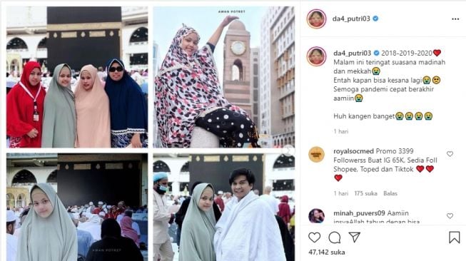 Artis rindukan lebaran haji di Mekah. [Instagram]