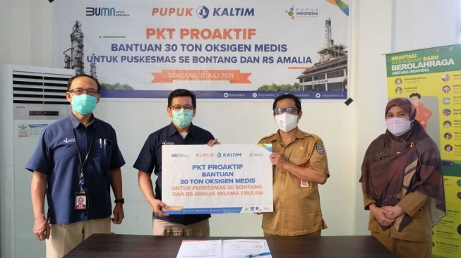 Pupuk Kaltim Salurkan 30 Ton Oksigen Medis untuk Pasien Covid-19 di Bontang