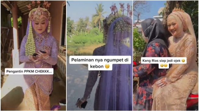 Viral Nikah Saat PPKM, Pelaminan Pengantin ini Ngumpet di Kebon (TikTok)