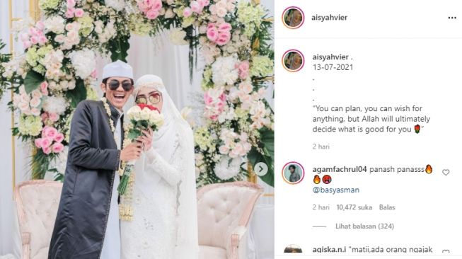 Pernikahan ustaz Agam Fachrul dan Aisyah [Instagram/aisyahvier dan YouTube/Heyouw0]