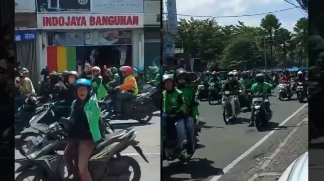 Tolak Perpanjangan PPKM Darurat, Ratusan Ojol Tumpah Ruah di Bandung