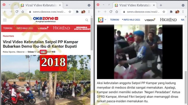 Benarkah Satpol PP Bubarkan Salat Berjamaah di Riau (Turnbackhoax.id)