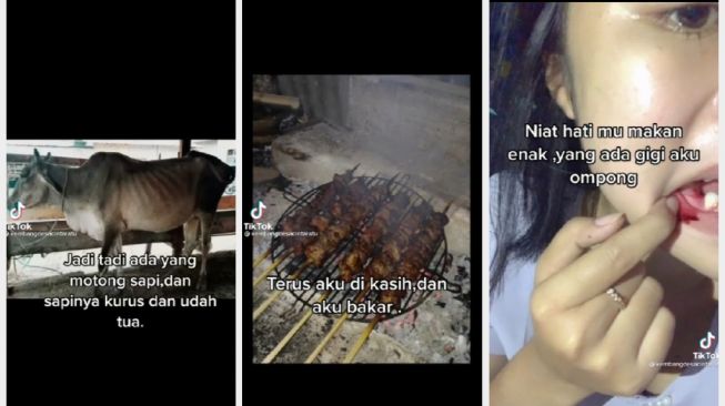 Curhat Makan Sate Sapi Alot dari Pembagian Kurban. (TikTok)