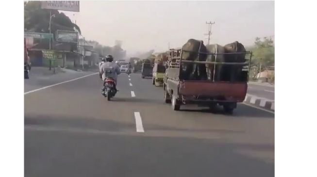 Rombongan Mobil Pikap Lakukan 'Touring Berjamaah' saat momen lebaran besar Idul Adha (Instagram)