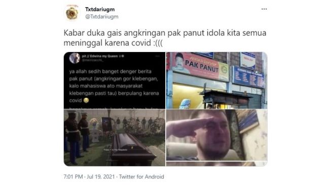 Mahasiswa Jogja Berduka, Pemilik Angkringan Pak Panut Meninggal karena Covid-19