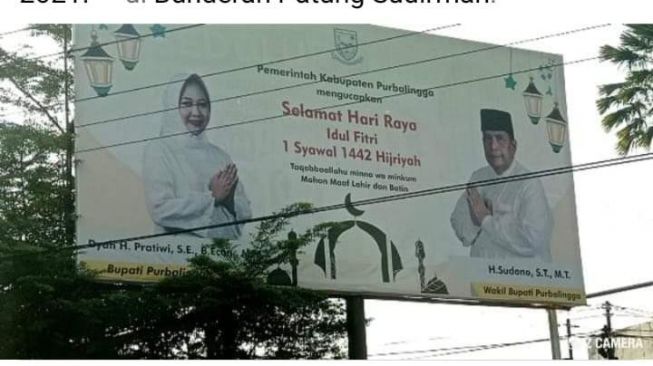 Viral Baliho Idul Fitri pada Moment Idul Adha di Purbalingga, Ini Faktanya