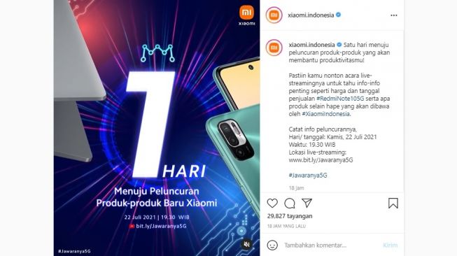 Peluncuran Redmi Note 10 5G. [Instagram]