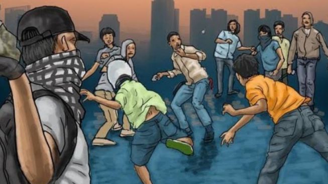 Mencekam! Aksi Tawuran Remaja di Pondok Gede, Ada Korban Diamuk Beramai-ramai