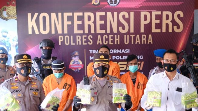 Polres Aceh Utara Gagalkan Penyeludupan Sabu Senilah Rp 7 Miliar