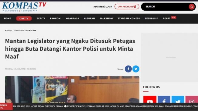  Benarkah Pengemudi Ditusuk Petugas di Pos PPKM Padang (Turnbackhoax.id)