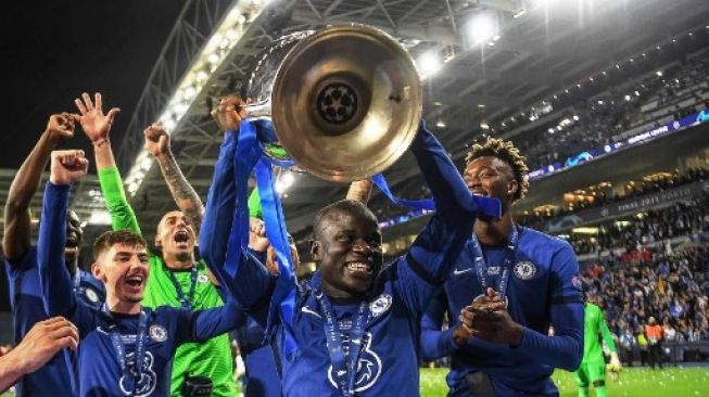 N'Golo Kante juara Liga Champions bersama Chelsea. (DAVID RAMOS / POOL / AFP)