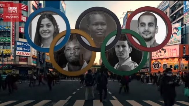 Tim pengungsi beraksi di Olimpiade Tokyo. (BBC Indonesia)