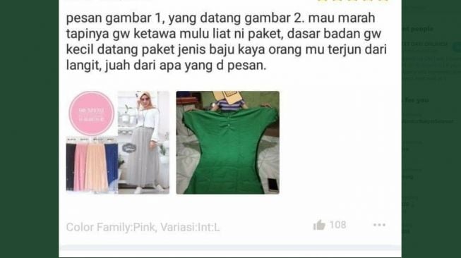 Belanja Baju Lewat Online Shop, Wanita Syok yang Datang Bukan Ukuran Manusia (Twitter)