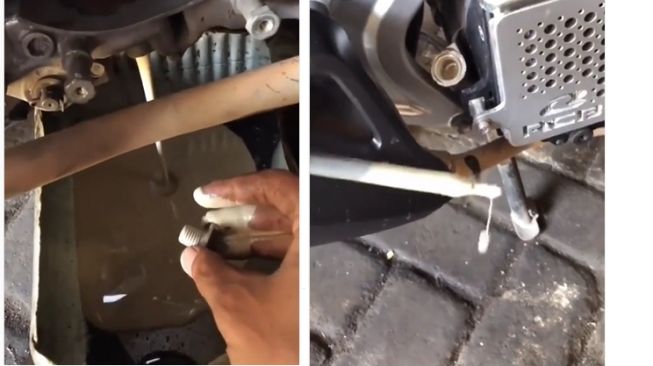 Viral Oli Motor Berubah Wujud seperti Susu Kental Manis, Publik Ungkap Alasannya