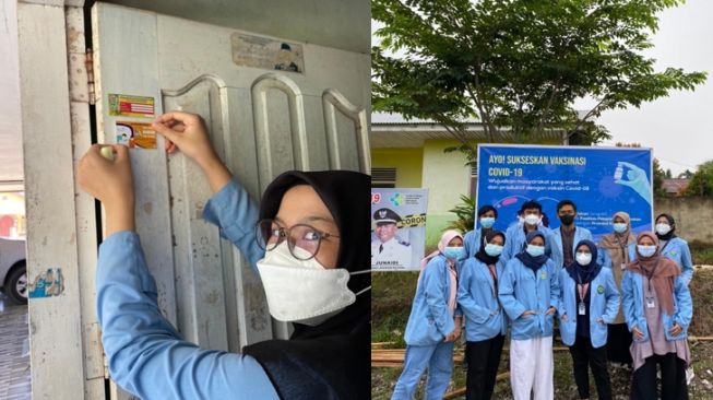 Mahasiswa di Riau Edukasi Warga Desa Agar Mau Divaksin Covid-19