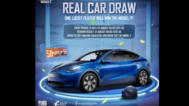 Lucky dra bagi para peserta undian PUBG Mobile berhadiah Tesla Model Y [PUBG Mobile via ANTARA].