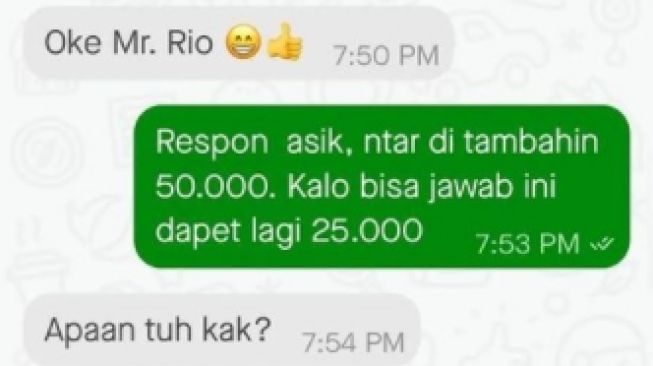 Kocak! Aksi Pelanggan Beri Tip untuk Driver Ojol, Tapi Harus Jawab Pertanyaan Ini