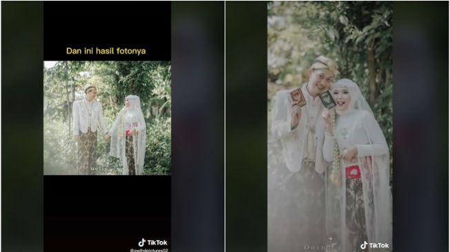 Menikah Tanpa Dekorasi, Hasil Foto Pernikahan Ini Malah Bikin Kagum (tiktok.com/@owlhdpictures02)