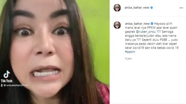 Postingan Anisa Bahar (Instagram.com)