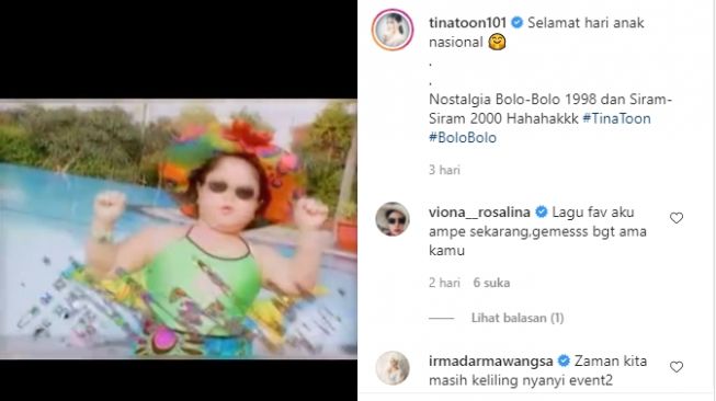 Masa Kecil Tina Toon. [Instagram]