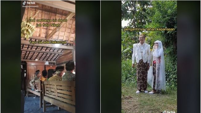 Menikah Tanpa Dekorasi, Hasil Foto Pernikahan Ini Malah Bikin Kagum (tiktok.com/@owlhdpictures02)