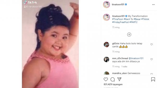 Masa Kecil Tina Toon. [Instagram]