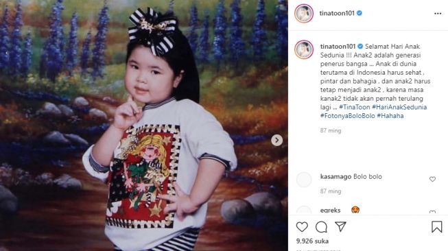 Masa Kecil Tina Toon. [Instagram]