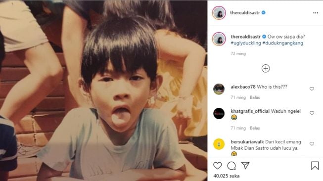 Potret masa kecil Dian Sastrowardoyo. [Instagram/therealdisastr]