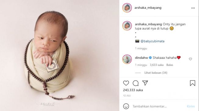 Pemotretan bayi Dinda Hauw dan Rey Mbayang [Instagram]