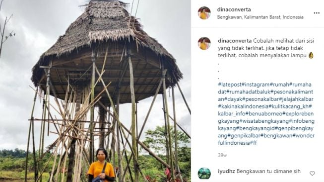 Rumah adat baluk, rumah adat Kalimantan Barat. (Instagram)