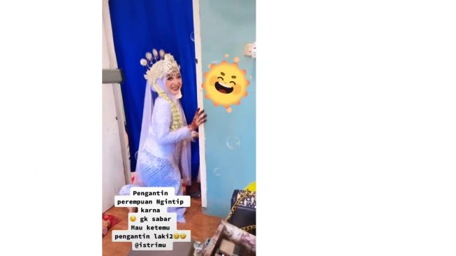 Pengantin Wanita Diam-diam Ngintip Calon Suami (TikTok)