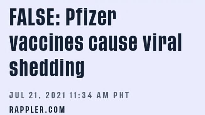 Benarkah Vaksin Pfizer Dapat Menularkan Virus ke Orang yang Belum Divaksin? (Turnbackhoax.id)