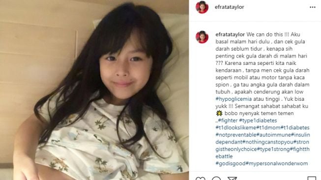 Potret Efrata Taylor anak bungsu Pierre Roland. [Instagram]