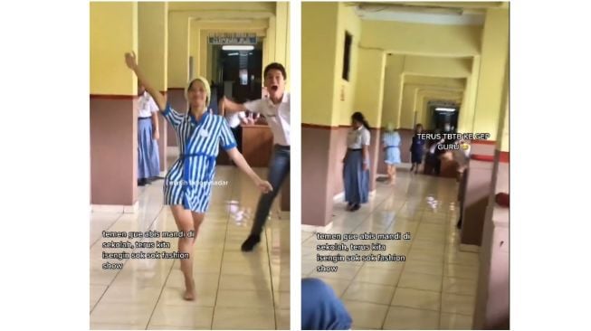 Anak SMA Berulah Fashion Show Cuma Pake Handuk di Sekolah, Kaget Pas Ketahuan Guru