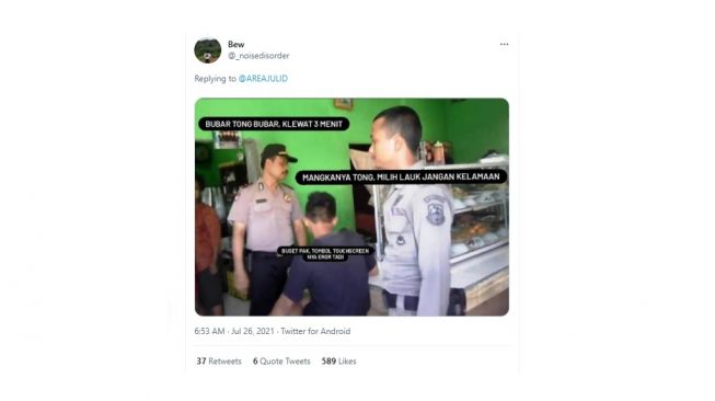 Meme batas waktu makan 20 menit. [Twitter]