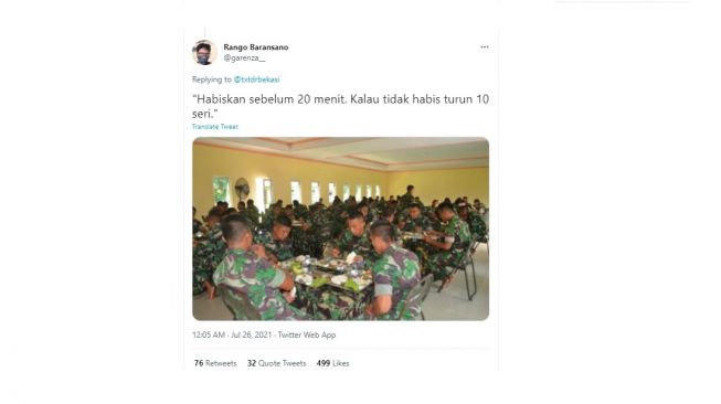 Meme batas waktu makan 20 menit. [Twitter]