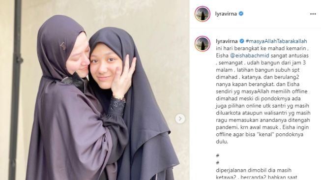 Lyra Virna lepas anak masuk pesantren [Instagram]