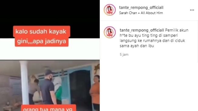 Orang tua Ayu Ting Ting datangi haters (Instagram.com)