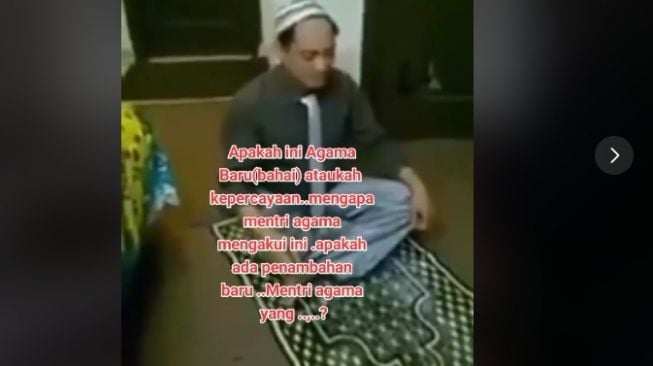 Tangkapan layar video cara ibadah agama Baha'i. [TikTok]